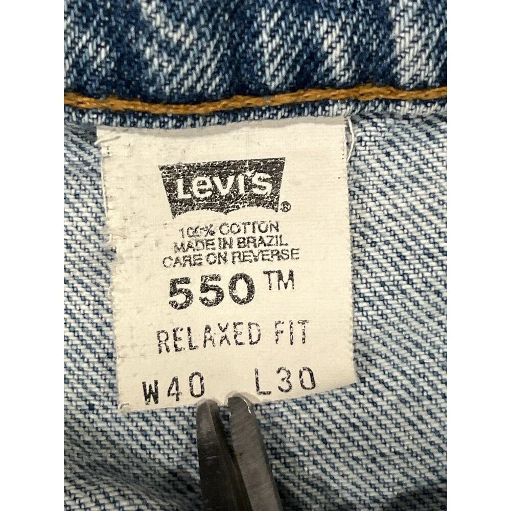 Vintage Levi's 550 Orange Tab Jeans Relaxed Fit 1997 Mens Size 40x30